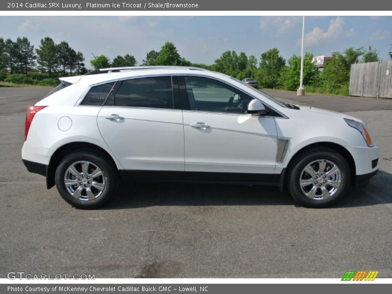 Platinum Ice Tricoat / Shale/Brownstone 2014 Cadillac SRX Luxury