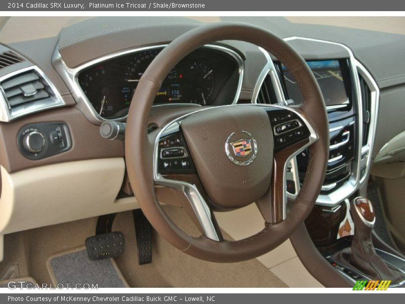 Platinum Ice Tricoat / Shale/Brownstone 2014 Cadillac SRX Luxury