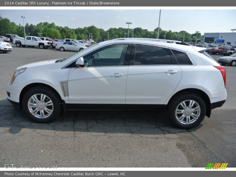 Platinum Ice Tricoat / Shale/Brownstone 2014 Cadillac SRX Luxury