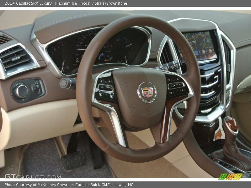 Platinum Ice Tricoat / Shale/Brownstone 2014 Cadillac SRX Luxury