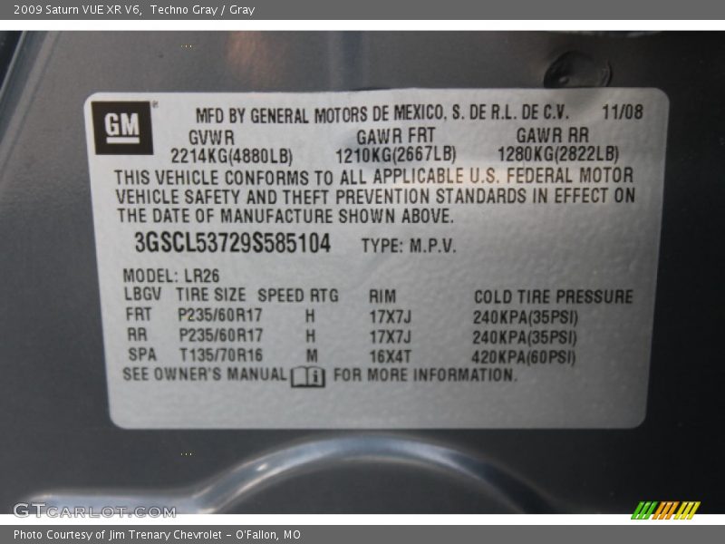 Techno Gray / Gray 2009 Saturn VUE XR V6