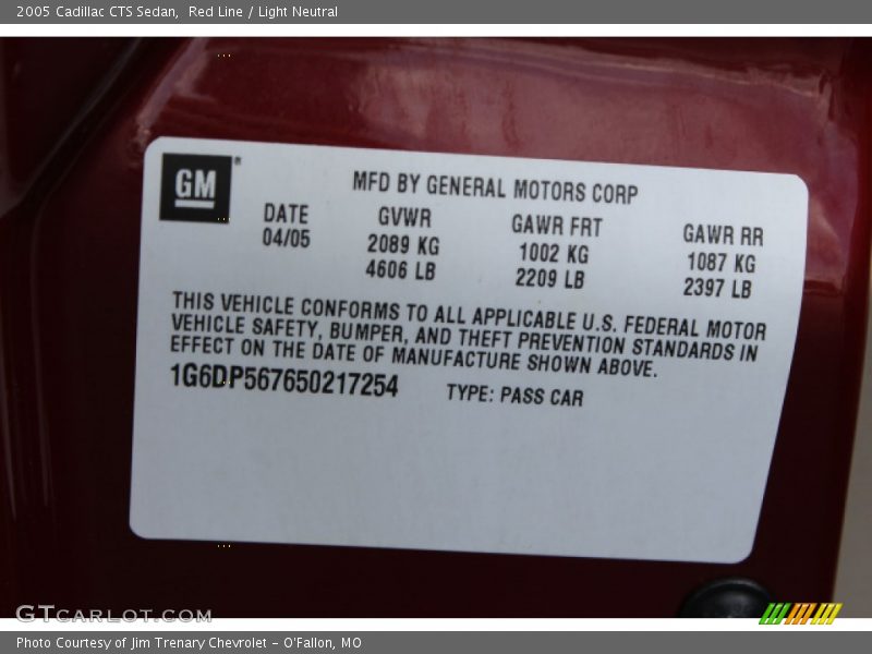 Red Line / Light Neutral 2005 Cadillac CTS Sedan