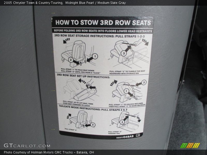 Midnight Blue Pearl / Medium Slate Gray 2005 Chrysler Town & Country Touring