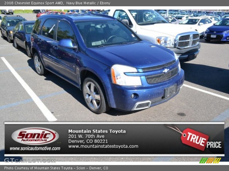 Navy Blue Metallic / Ebony 2008 Chevrolet Equinox Sport AWD