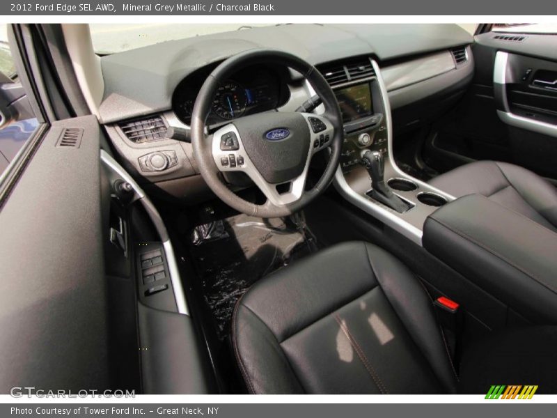Mineral Grey Metallic / Charcoal Black 2012 Ford Edge SEL AWD