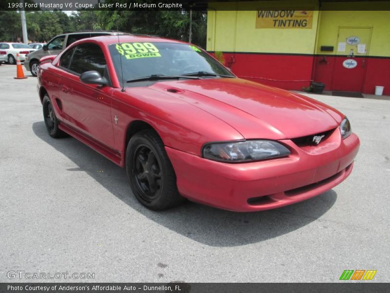 Laser Red / Medium Graphite 1998 Ford Mustang V6 Coupe