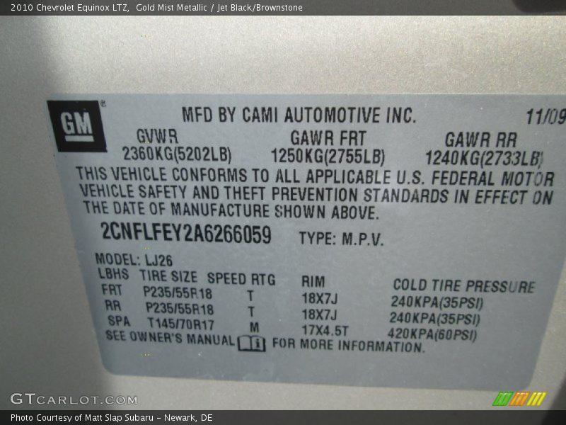 Gold Mist Metallic / Jet Black/Brownstone 2010 Chevrolet Equinox LTZ