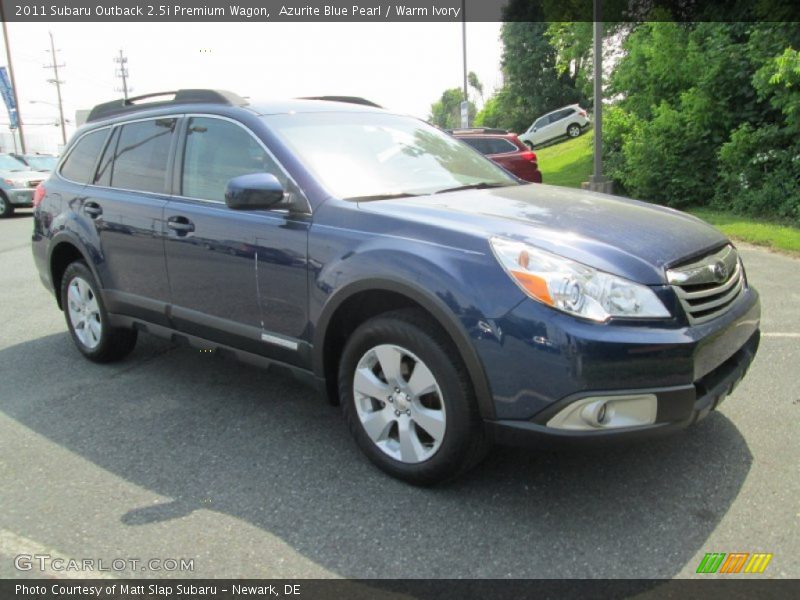 Azurite Blue Pearl / Warm Ivory 2011 Subaru Outback 2.5i Premium Wagon