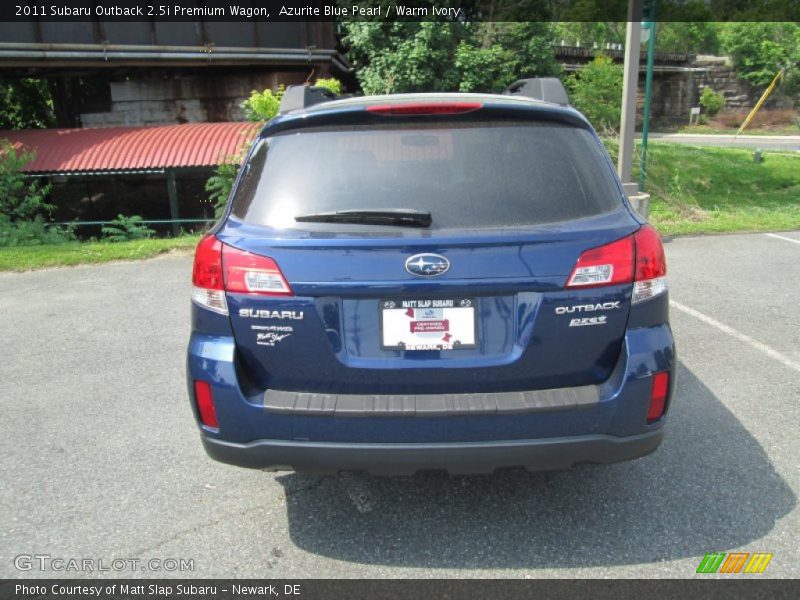 Azurite Blue Pearl / Warm Ivory 2011 Subaru Outback 2.5i Premium Wagon