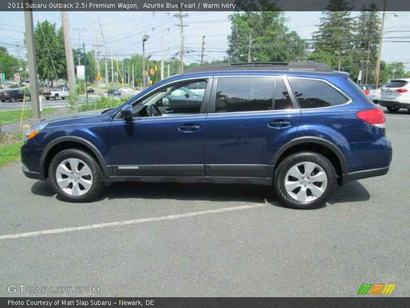 Azurite Blue Pearl / Warm Ivory 2011 Subaru Outback 2.5i Premium Wagon