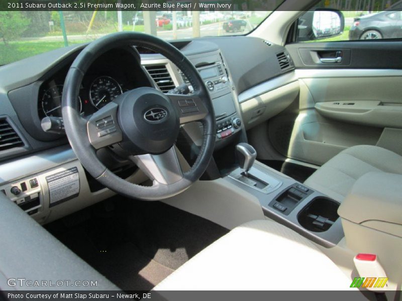Azurite Blue Pearl / Warm Ivory 2011 Subaru Outback 2.5i Premium Wagon