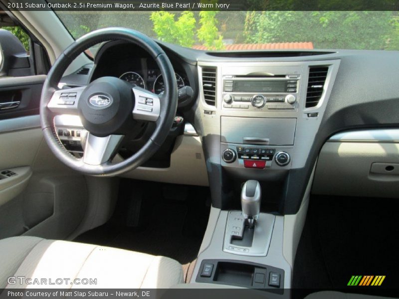 Azurite Blue Pearl / Warm Ivory 2011 Subaru Outback 2.5i Premium Wagon