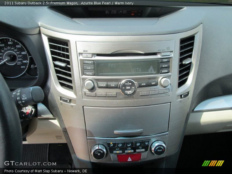 Azurite Blue Pearl / Warm Ivory 2011 Subaru Outback 2.5i Premium Wagon