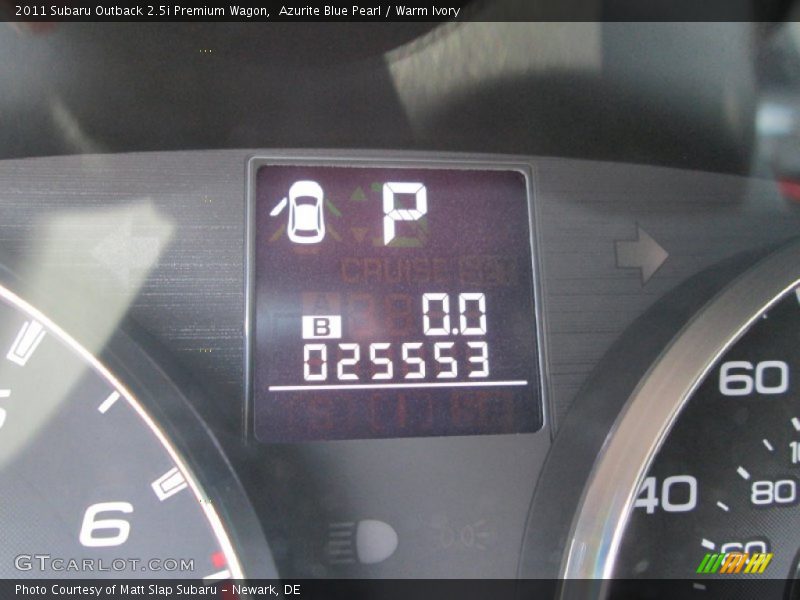 Azurite Blue Pearl / Warm Ivory 2011 Subaru Outback 2.5i Premium Wagon