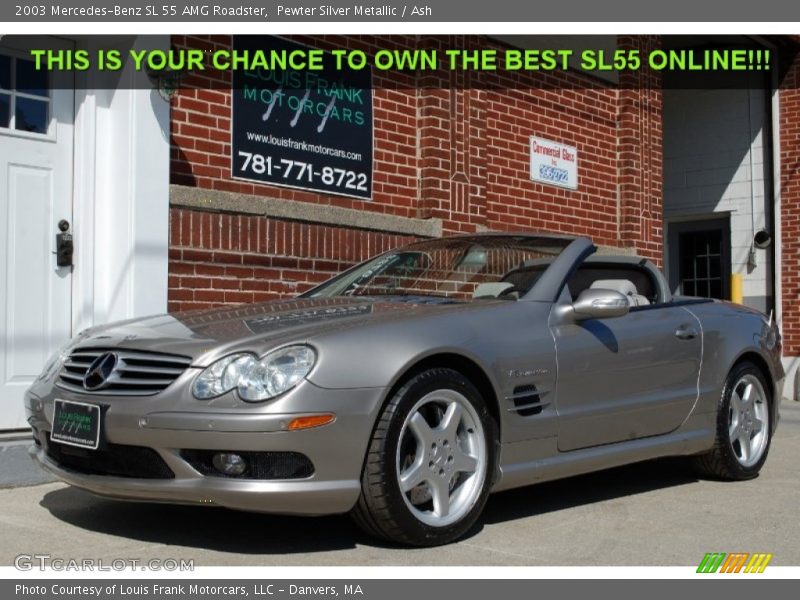 Pewter Silver Metallic / Ash 2003 Mercedes-Benz SL 55 AMG Roadster