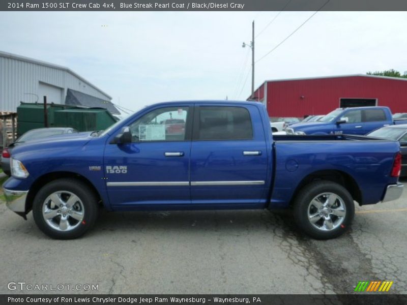 Blue Streak Pearl Coat / Black/Diesel Gray 2014 Ram 1500 SLT Crew Cab 4x4