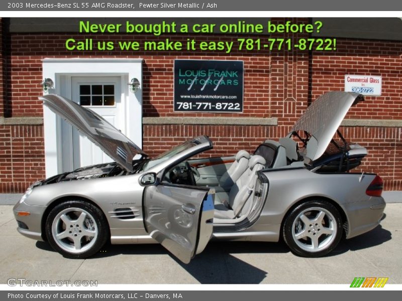 Pewter Silver Metallic / Ash 2003 Mercedes-Benz SL 55 AMG Roadster