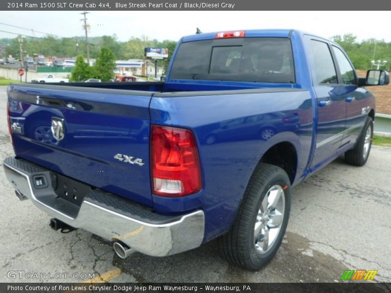 Blue Streak Pearl Coat / Black/Diesel Gray 2014 Ram 1500 SLT Crew Cab 4x4