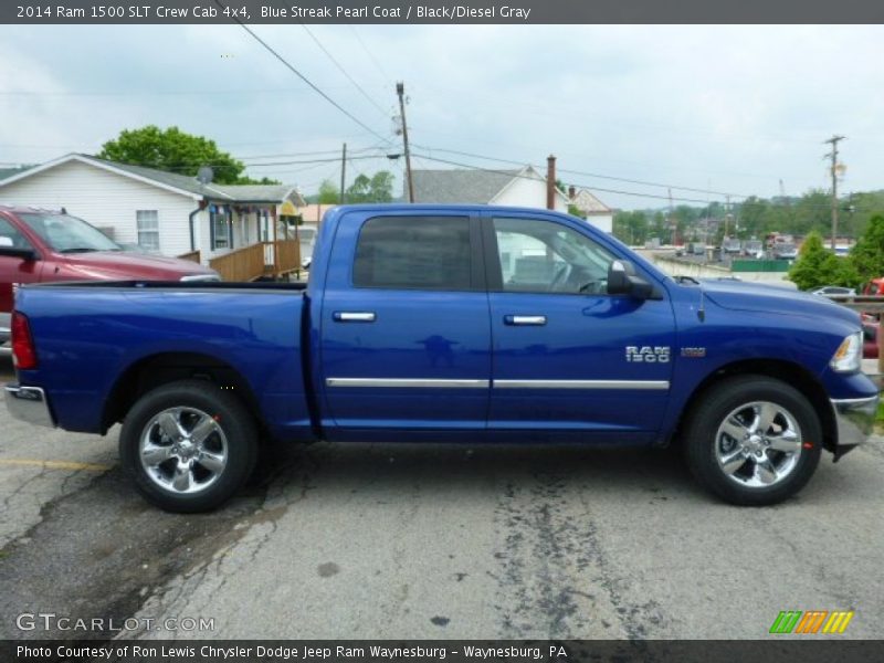 Blue Streak Pearl Coat / Black/Diesel Gray 2014 Ram 1500 SLT Crew Cab 4x4