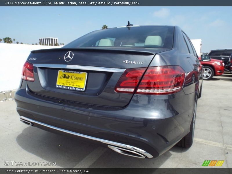 Steel Gray Metallic / Porcelain/Black 2014 Mercedes-Benz E 550 4Matic Sedan