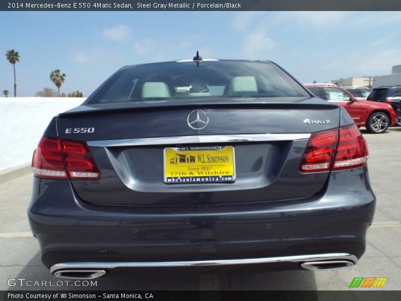 Steel Gray Metallic / Porcelain/Black 2014 Mercedes-Benz E 550 4Matic Sedan