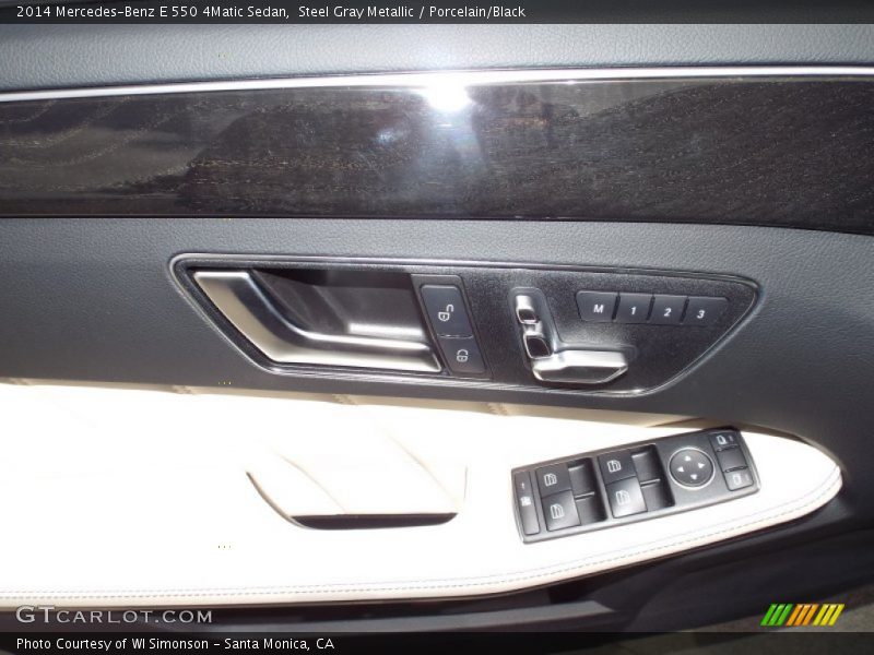 Steel Gray Metallic / Porcelain/Black 2014 Mercedes-Benz E 550 4Matic Sedan