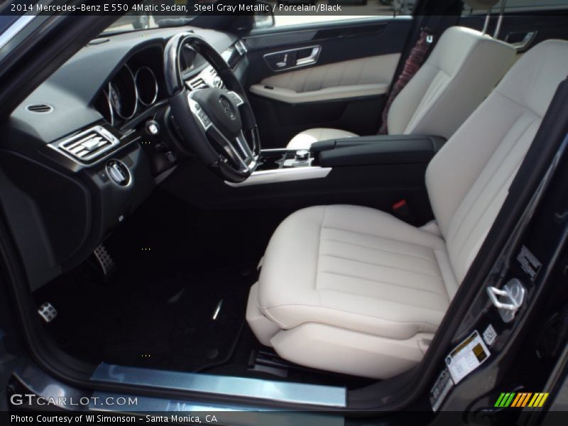 Steel Gray Metallic / Porcelain/Black 2014 Mercedes-Benz E 550 4Matic Sedan