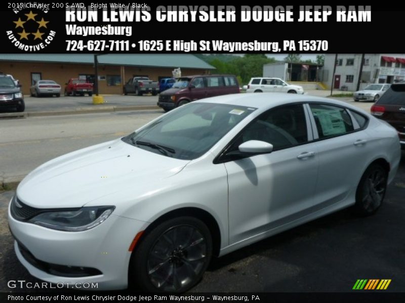Bright White / Black 2015 Chrysler 200 S AWD
