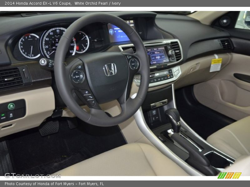 White Orchid Pearl / Ivory 2014 Honda Accord EX-L V6 Coupe