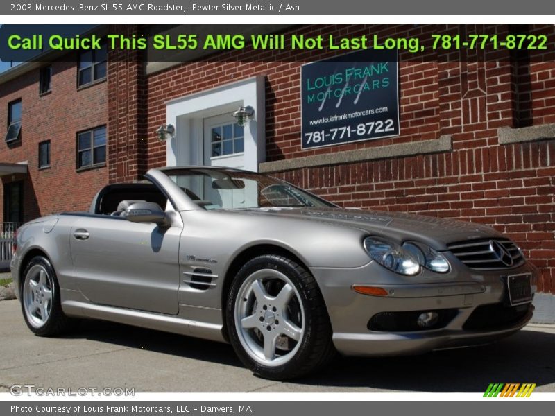 Pewter Silver Metallic / Ash 2003 Mercedes-Benz SL 55 AMG Roadster