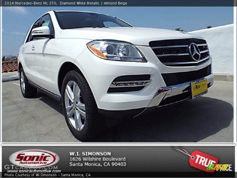 Diamond White Metallic / Almond Beige 2014 Mercedes-Benz ML 350