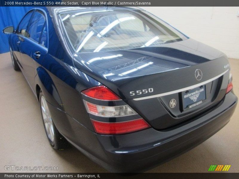 Capri Blue Metallic / Cashmere/Savanna 2008 Mercedes-Benz S 550 4Matic Sedan