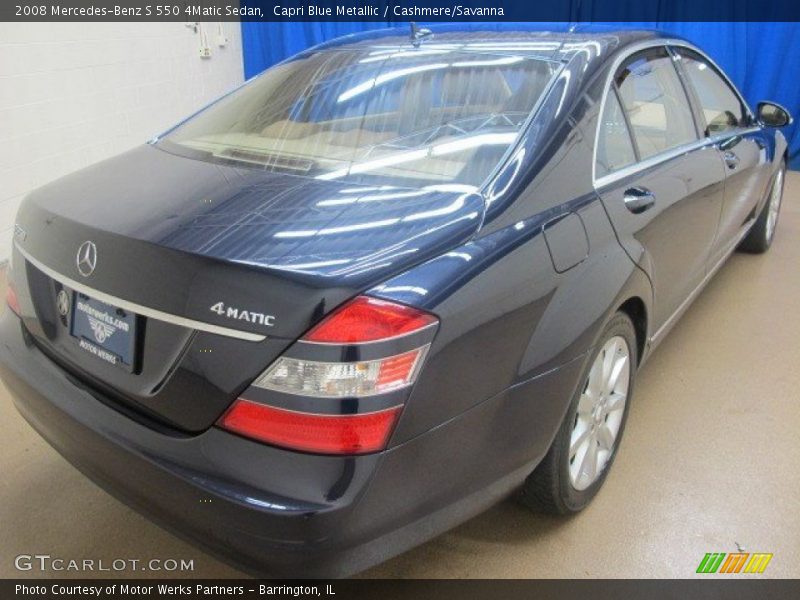 Capri Blue Metallic / Cashmere/Savanna 2008 Mercedes-Benz S 550 4Matic Sedan