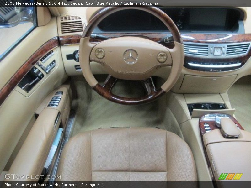 Capri Blue Metallic / Cashmere/Savanna 2008 Mercedes-Benz S 550 4Matic Sedan