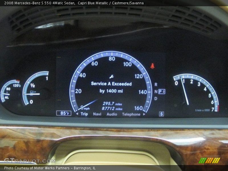 Capri Blue Metallic / Cashmere/Savanna 2008 Mercedes-Benz S 550 4Matic Sedan