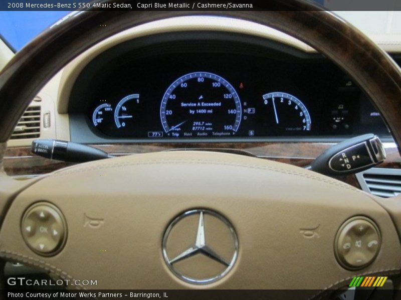 Capri Blue Metallic / Cashmere/Savanna 2008 Mercedes-Benz S 550 4Matic Sedan