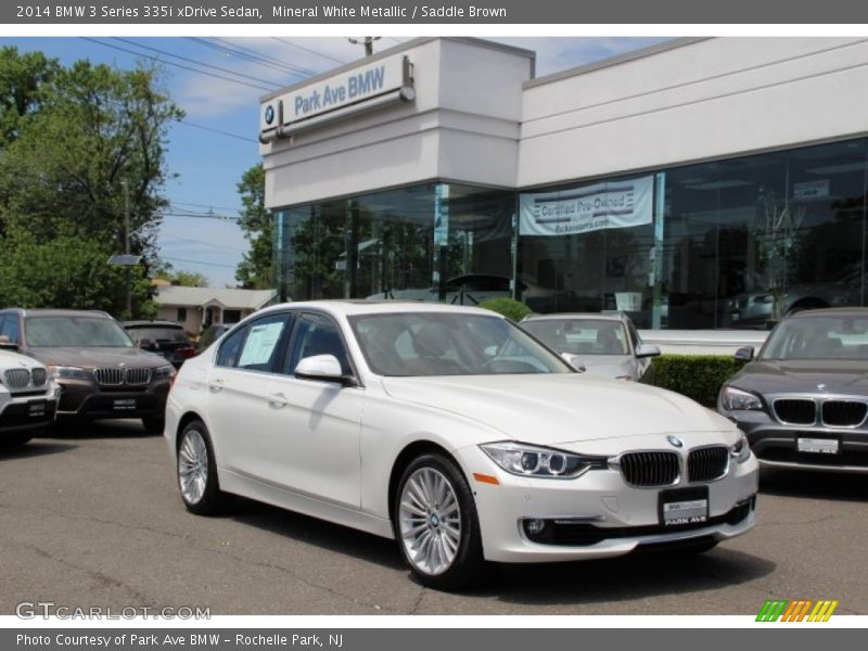 Mineral White Metallic / Saddle Brown 2014 BMW 3 Series 335i xDrive Sedan