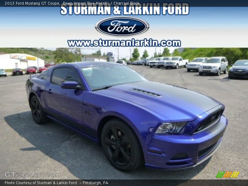 Deep Impact Blue Metallic / Charcoal Black 2013 Ford Mustang GT Coupe