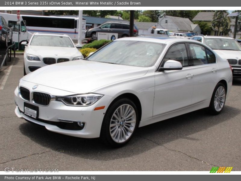 Mineral White Metallic / Saddle Brown 2014 BMW 3 Series 335i xDrive Sedan