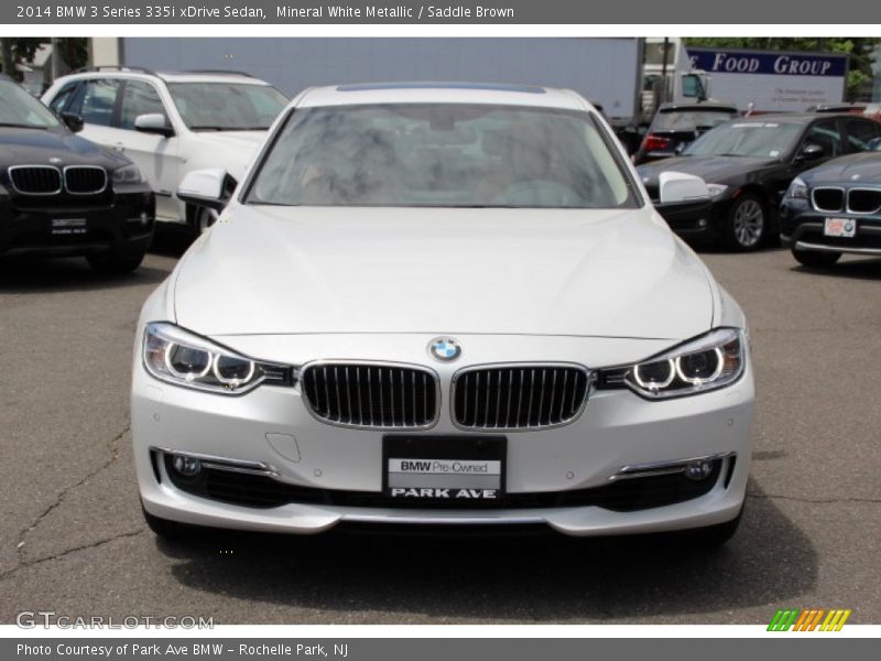 Mineral White Metallic / Saddle Brown 2014 BMW 3 Series 335i xDrive Sedan