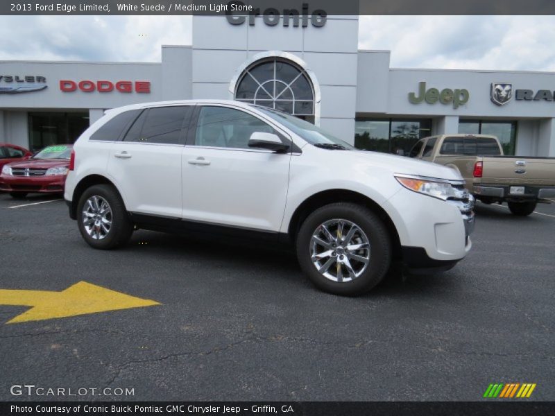 White Suede / Medium Light Stone 2013 Ford Edge Limited