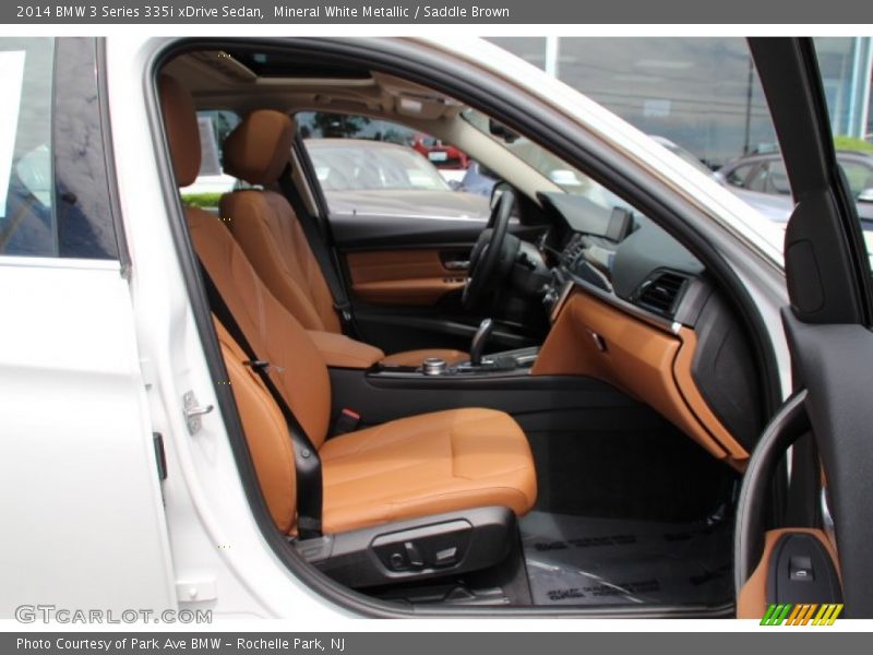 Mineral White Metallic / Saddle Brown 2014 BMW 3 Series 335i xDrive Sedan