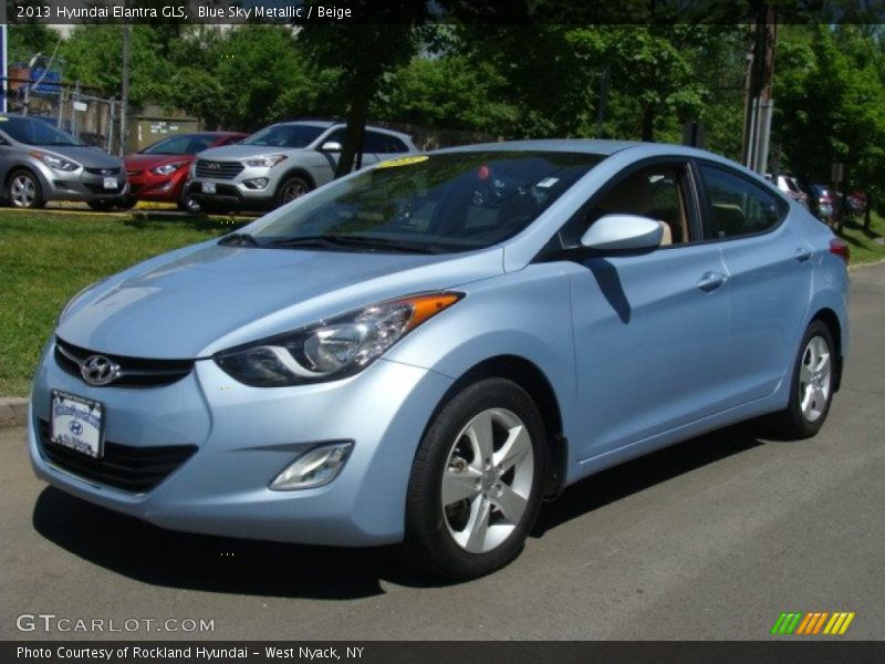 Blue Sky Metallic / Beige 2013 Hyundai Elantra GLS