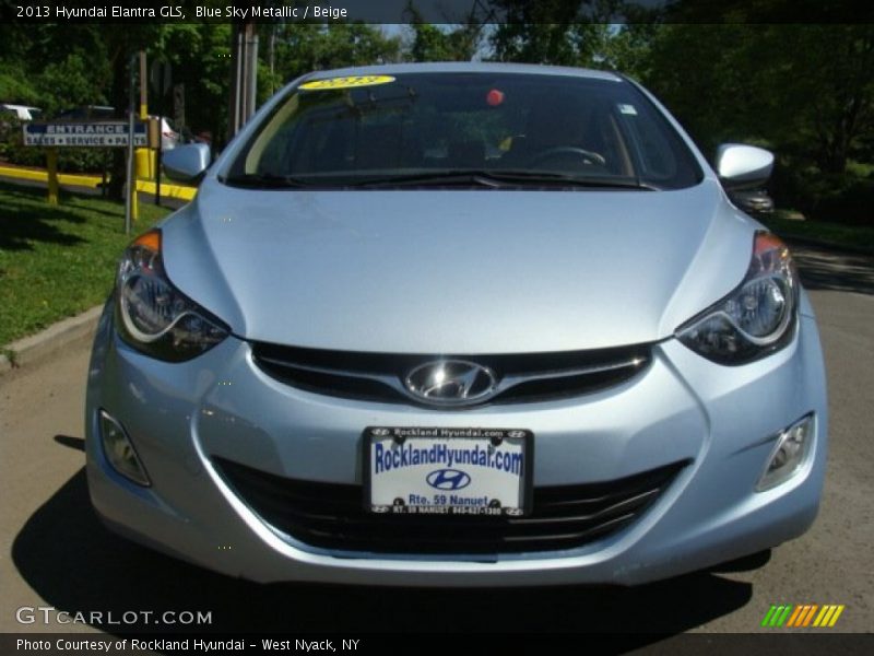 Blue Sky Metallic / Beige 2013 Hyundai Elantra GLS