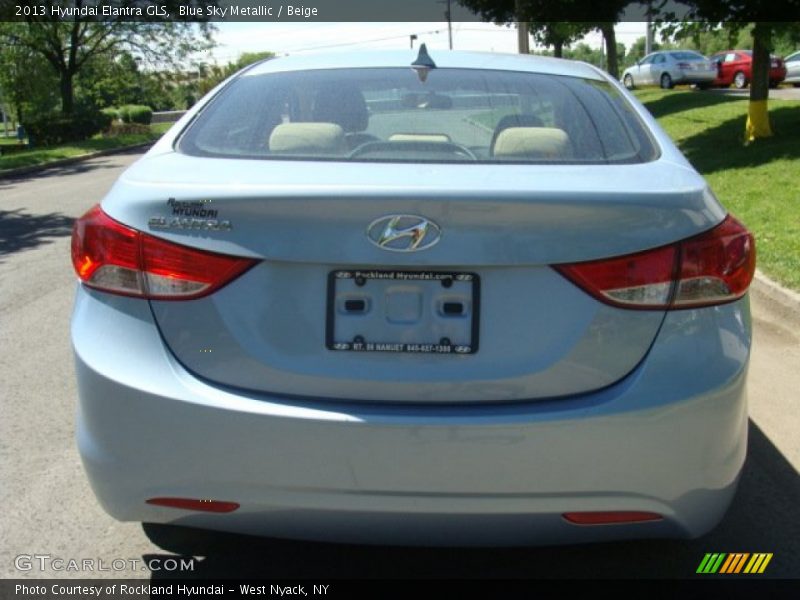 Blue Sky Metallic / Beige 2013 Hyundai Elantra GLS