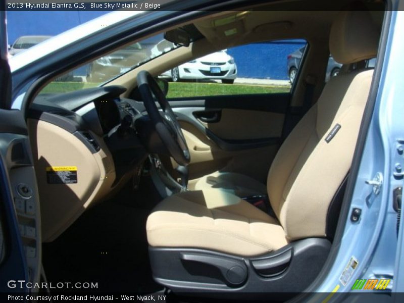 Blue Sky Metallic / Beige 2013 Hyundai Elantra GLS
