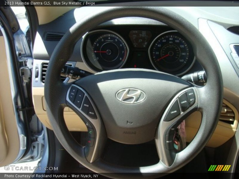 Blue Sky Metallic / Beige 2013 Hyundai Elantra GLS