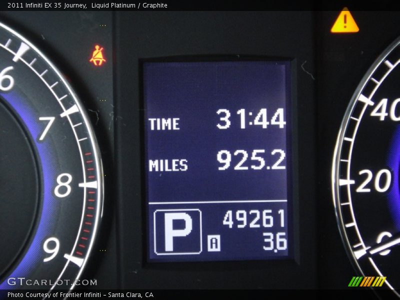 Liquid Platinum / Graphite 2011 Infiniti EX 35 Journey