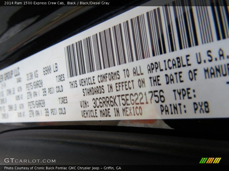 Black / Black/Diesel Gray 2014 Ram 1500 Express Crew Cab
