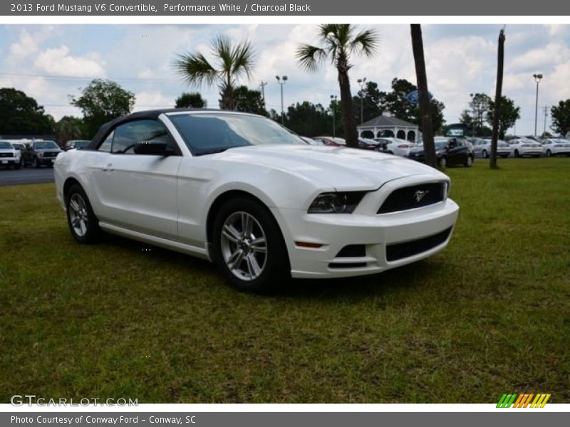Performance White / Charcoal Black 2013 Ford Mustang V6 Convertible